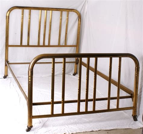 Turn of The Century Circa 1911 Simmons Brass Bed Frame and 